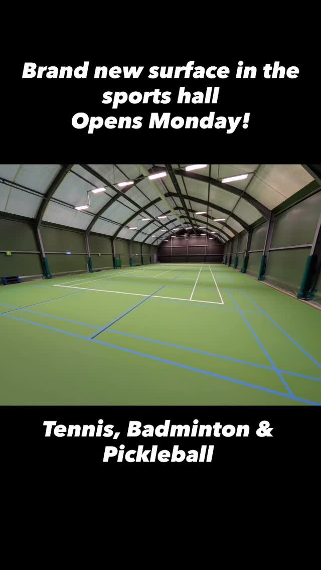 Are you ready for this?

The jewel in the Bourne Clubs crown, the fabulous sports hall, has been resurfaced and is ready for play, Monday!

Ready for next generation fun for tennis, badminton and pickleball.

Who will be the first to play on it? 

#tennis #badminton #pickleballaddict #pickleballislife #pickleball