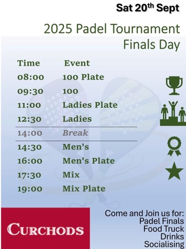 Padel Final’s Day is here!! 

Join us at the Club tomorrow to be part of this fast-paced, thrilling event and have a smashing time supporting finalists from the sidelines. 

Good luck to everyone competing and we hope you all have a brilliant day! 

#thebourneclub #racquetsclub #padelfinals #padeltournament #padelpassion #padellovers #padelplayers #teampadel