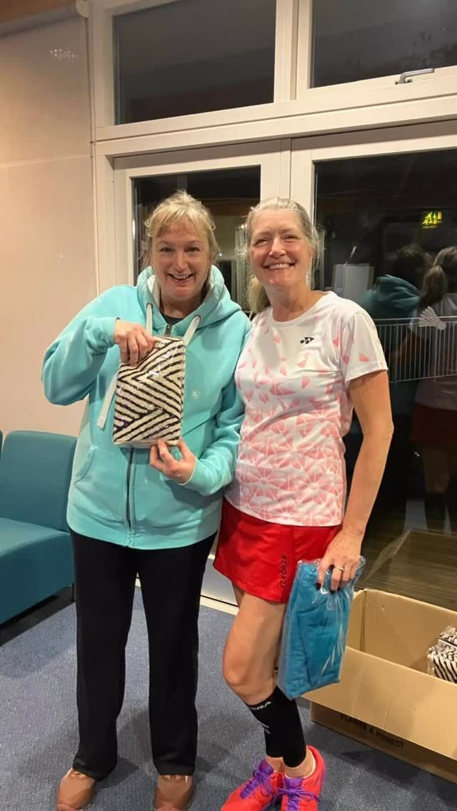 Well done 👏👏👏

…to Zach Fletcer (on own lunging) and Monty Riddalls who both got through their group stage and into the knockouts in the U14 Boys. Competing in this year’s ACDBL tournament held at Lightwater Leisure Centre.

Ethan Rowson (pictured left) and Theo Hampson (right) both competed in the U16 Boys section of the same tournament. 
Both got through the group stage and then had to play one another in the quarter finals! 
Ethan won and then then lost to the eventual tournament winner in the semi-finals.

Kay Willis (right, Bourne Club) and Lesley Pallett (Essex) were Ladies runners up in the 60’s age group in last weekend’s Hampshire Open Masters tournament in Winchester. This was a well-attended event across all age groups and counties. Well, done Kay!

 
Congratulations from Adam Sturt, Bourne Club Badminton Coach and the whole Bourne Club team😊

#badminton #lightwater #bourne #farnham #surrey