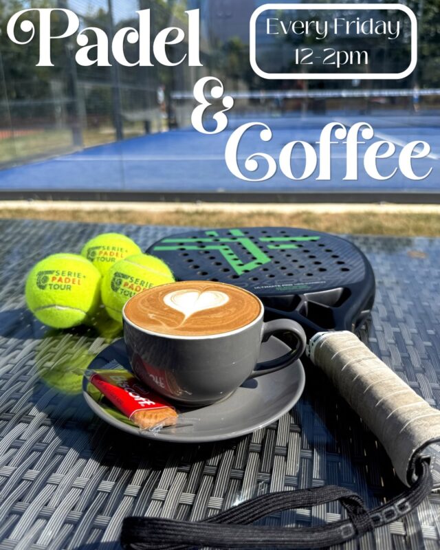 LAUNCHING our new COFFEE & PADEL social mix-in sessions: every Friday 12-2pm here at the Bourne club. 
Enjoy a free hot ☕️ or cold drink 🥤 in your booking and one of our talented coaches at-hand for tips!
Whether you’re coming for a friendly or more competitive play, these socials combine match play and coaching, providing a great opportunity to have some fun whilst upping your padel game. 
All ages and abilities are welcome! 

Book now at www.bourneclub.co.uk before the spaces fill! We can’t wait to see you there! 

(*standard tea/coffee or soft drink from the draught)

#padelsocial #surreypadel #farnhamcoffee #coffeemeet #farnhamcommunity