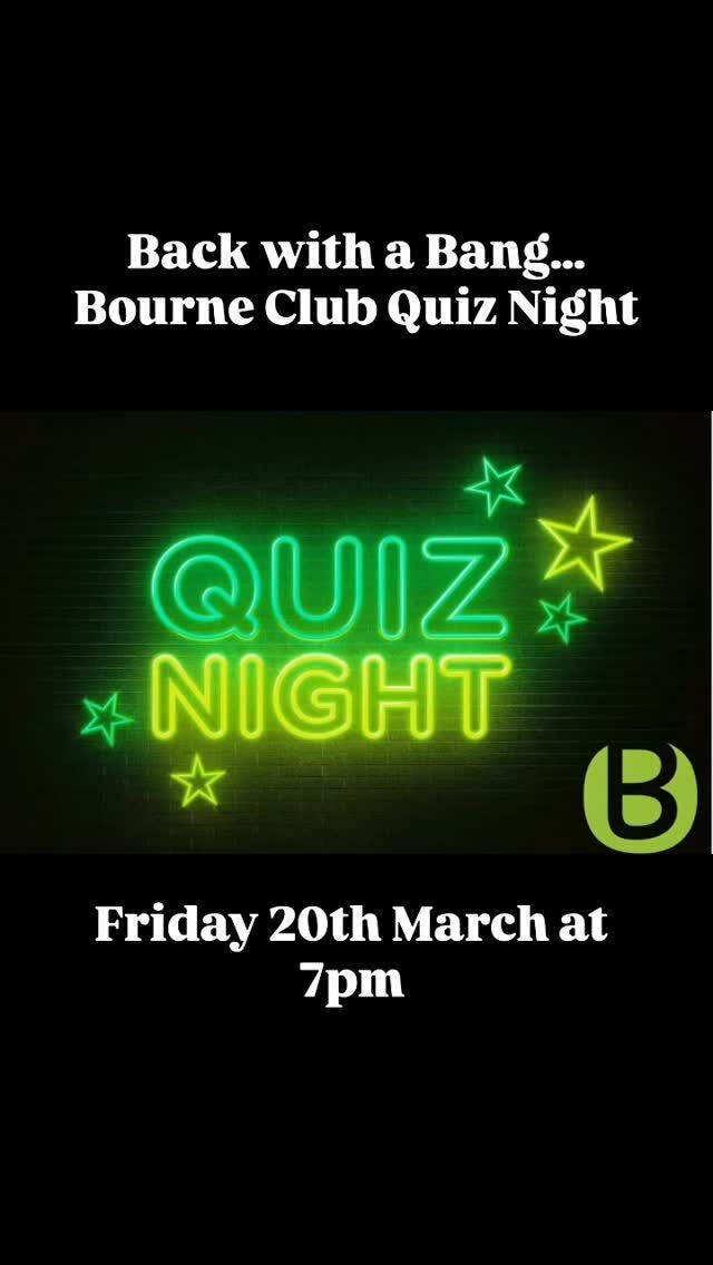 BACK WITH A BANG...

 BOURNE CLUB QUIZ NIGHT!

Put down your rackets. Step away from the baseline. It’s time to test a different kind of serve…
 
We’re delighted to announce our upcoming Bourne Club Quiz Night on Friday 20th March at 7pm.

Our very own Club Manager, Marissa, will be making her debut as Quiz Master so watch out for the Aussie trivia!

£20 per person, price includes a grazing board and a bottle of prosecco per table. Six people per team so assemble your dream team wisely.
 
There will be prizes for the winners and mild glory for second place. The bar will be open, the competition will be fierce so book your table now for Friday night quiz shenanigans!

#quiz #bourne #friday #farnham #fun