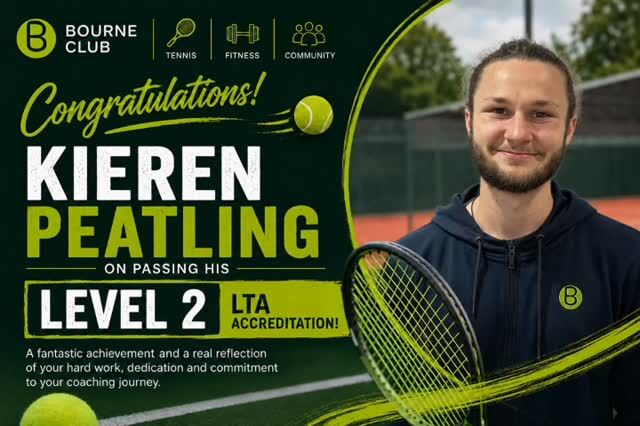 Well done to Kieren Peatling on passing his Level 2 LTA accreditation 👏👏👏

#lta #proffesional #coach #tenniscoach #farnham