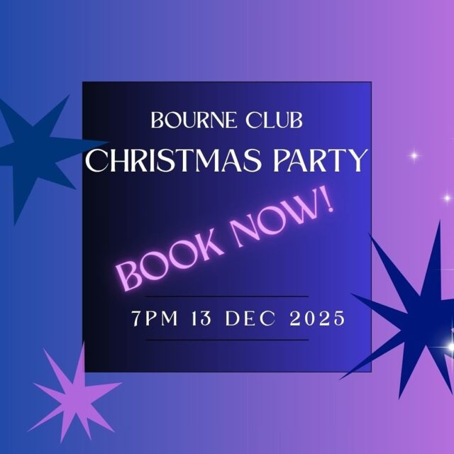We’re delighted to be holding our Bourne Club Christmas Party once again. 

Join us on Saturday 13th December from 7pm for an evening of festive fun and frivolity.

Date: Saturday 13th December
Time: 7pm to midnight
Location: Bourne Club Clubhouse and Old Hall
Price: £20 per head
 
Book your ticket on our member booking system, Globus. 

The Christmas countdown has begun!
🎄✨

#thebourneclub #racquetsclub #members #christmasiscoming #christmasparty #tennisandtinsel #festivevibes
