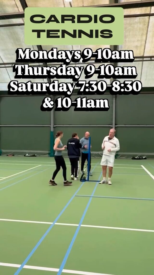 THURSDAYS ARE BACK! 
CARDIO TENNIS IS BACK ON THE SCHEDULE! 

Ready to sweat, move and have some fun? 
The Bourne Cardio Tennis is your chance to get your heart pumping, burn calories and work on your footwork, all to upbeat music in a fun, high-energy session, with coaching tips on top! 

No matter your ability, everyone is welcome. 

📅 We have multiple weekly Cardio Tennis sessions to choose from and fit your schedules:
Monday | 9–10am
Thursday | 9–10am
Saturday | 7:30–8:30am & 10–11am

Expect fast feet, great music, plenty of movement and a whole lot of fun! 

Who’s joining us on court this Thursday?? 👀

📍 The Bourne Club

 #cardiotennis #Farnham #tennisworkout #tennisfitness #surreyfitness