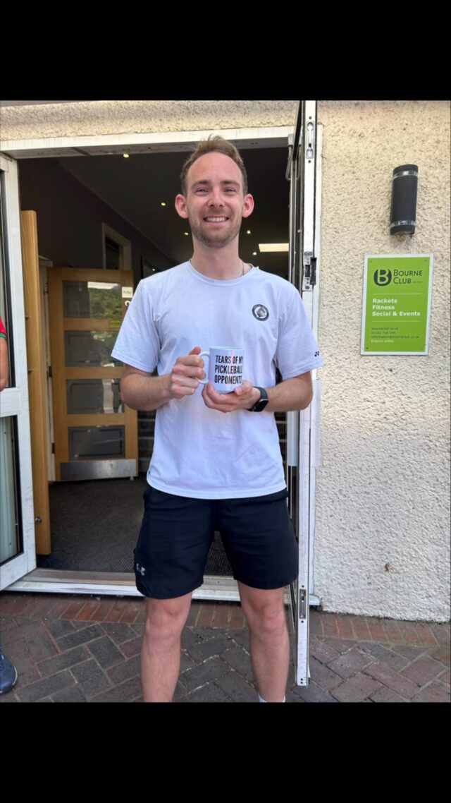 Yesterday saw 16 members compete in a very warm Sports Hall for a very special Pickleball Cup! 

It was a brilliant tournament with high quality play from all members. Well done to Stuart Vincent and Jamie Hewitt in second and third place. 

Top honours go to our winner Dan Jacobs, following on from winning Gold at the Nationals last autumn.

#pickleball #picklelove #picklepassion #pickleballcompetition #pickleballplayers