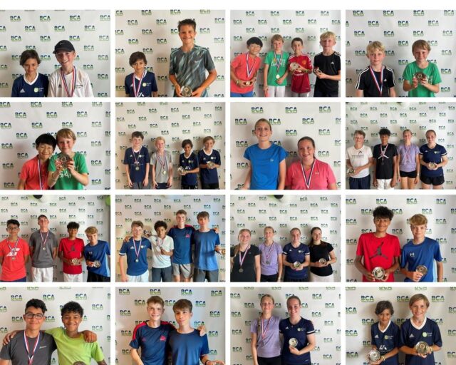 Congratulations to our 2025 Junior Club Champions!
 
It was a brilliant day of tennis from start to finish, despite the rain, with well deserved victories all round.
 
Below are our amazing winners from the day.

8U Singles - Winner: George Stirton, Runner-up: Oliver Bell

9U Singles - Winner: George Stirton, Runner-up: Ethan Zhang

9U Doubles - Winners: Oliver Bell + Sam Harriman, Runner-ups: George Stirton + Ethan Zhang

10U Singles - Winner: Cayden Lip, Runner-up: Arthur Harrison

10U Doubles - Winners: Cayden Lip + Harris Williams, Runner-ups: Imogen Huband + Charlie Gregory

12U Boy’s Singles - Winner: Leif Toon, Runner-up: Cayden Lip

14U Girl’s Singles - Winner: Beth Petrow, Runner-up: Maisie Beames

14U Boy’s Singles - Winner: Matthew Oates-Noel, Runner-up: Hayden Chikhaoui

14U Boy’s Doubles - Winners: Matthew Oates-Noel + Samuel Foster, Runner-ups: Hayden Chikhaoui + William Ahlheid

16U Girl’s Singles - Winner: Emily Watson, Runner-up: Maja Galat

16U Girl’s Doubles - Winners: Emily Watson + Maria Vatis, Runner-ups: Maja Galat + Annie Fichardt

16U Boy’s Singles - Winner: Charlie Albert, Runner-up: Matthew Oates-Noel

18U Boy’s Singles - Winner: Thomas LeMarchant, Runner-up: Charlie Albert

18U Boy’s Doubles - Winners: Thomas LeMarchant + Tom Webb, Runner-ups: Charlie Albert + Manny Nelson